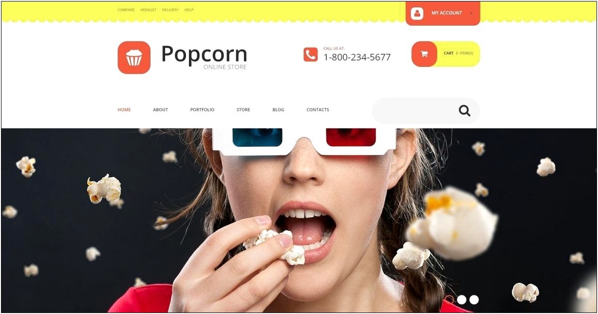 Free Popcorn Theme Google Slides Template