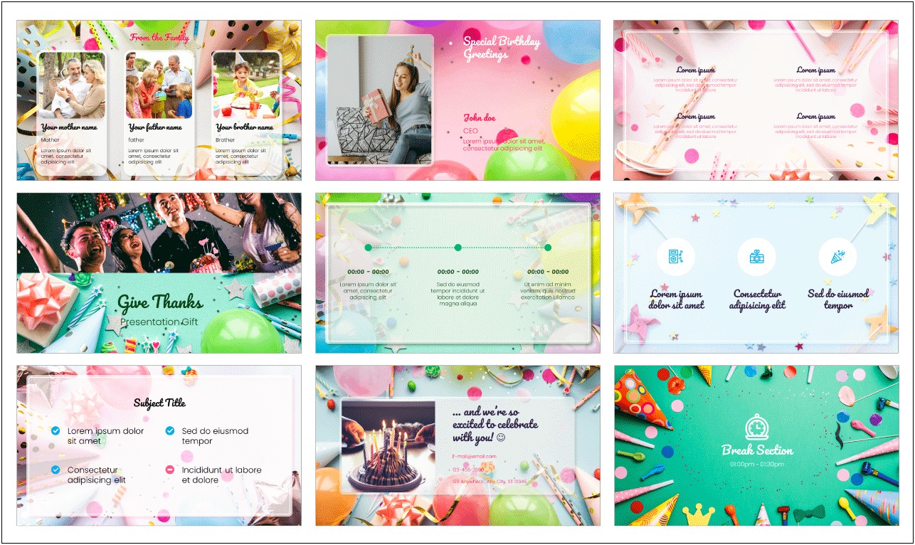 Free Popular Birthday Powerpoint Templates 60th