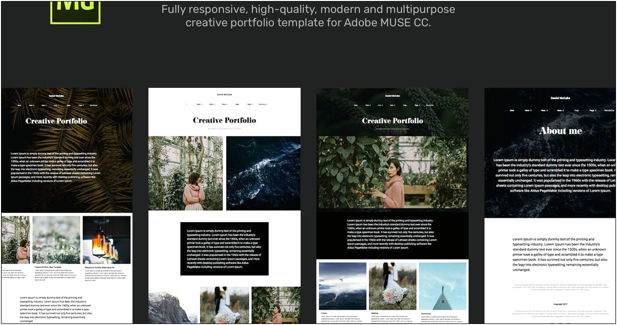 Free Portfolio Web Templates For Adobe Muse