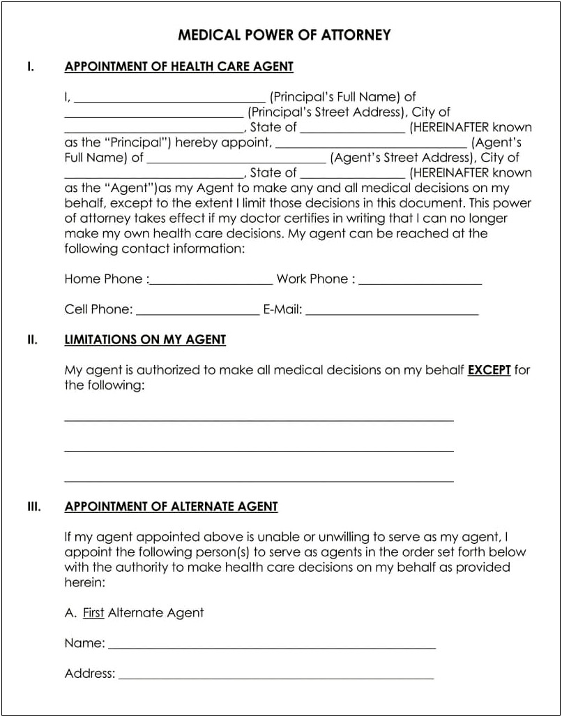 Free Power Of Attorney Template Louisiana