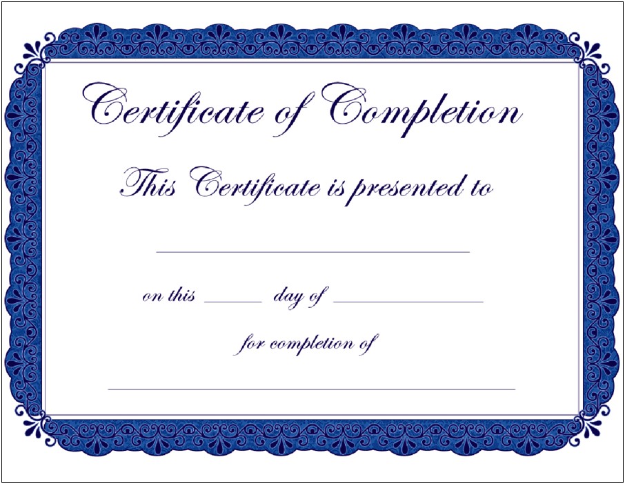 Free Premarital Counseling Certificate Of Completion Template