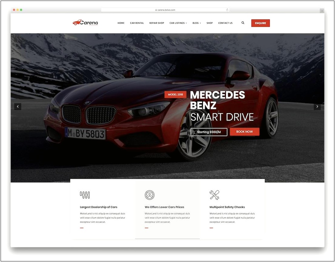 Free Premium Bootstrap 4 Templates Car Dealer