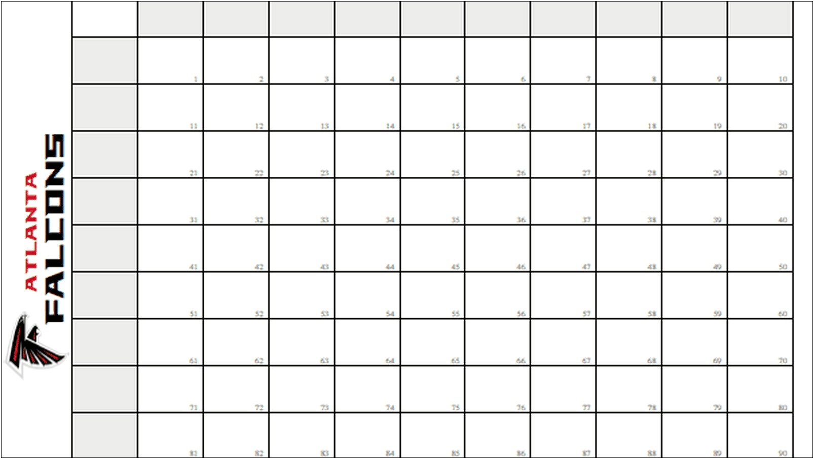 Free Printable 2018 Super Bowl Squares Template