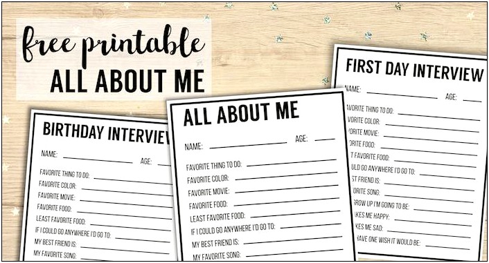 Free Printable All About Me Poster Template