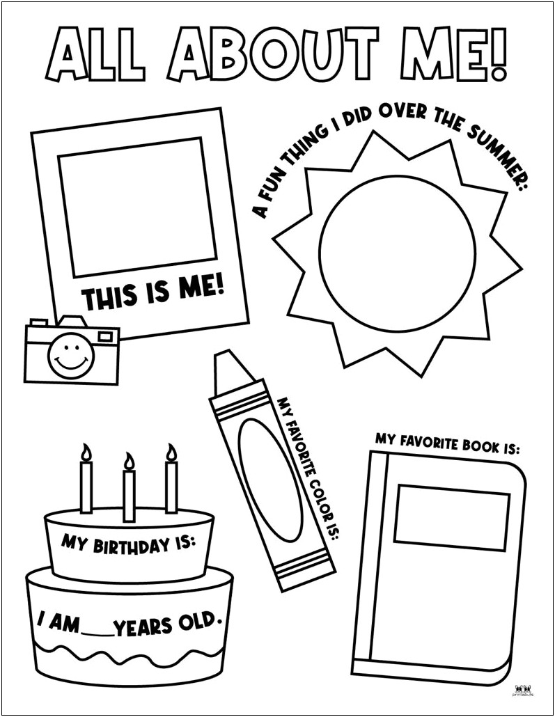 Free Printable All About Me Template