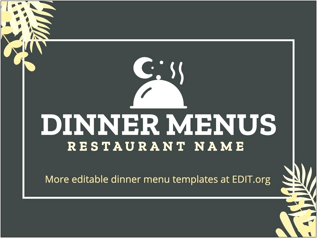 Free Blank Restaurant Menu Template Word