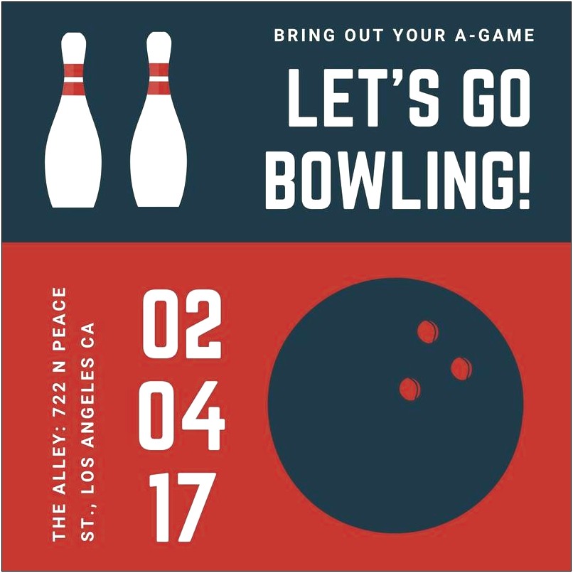 Free Printable Bowling Birthday Invitation Templates