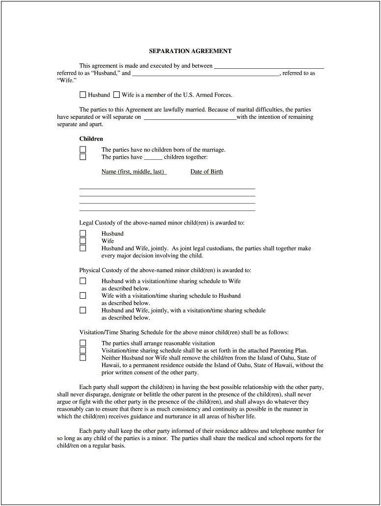 Free Printable Business Partner Separation Agreement Template