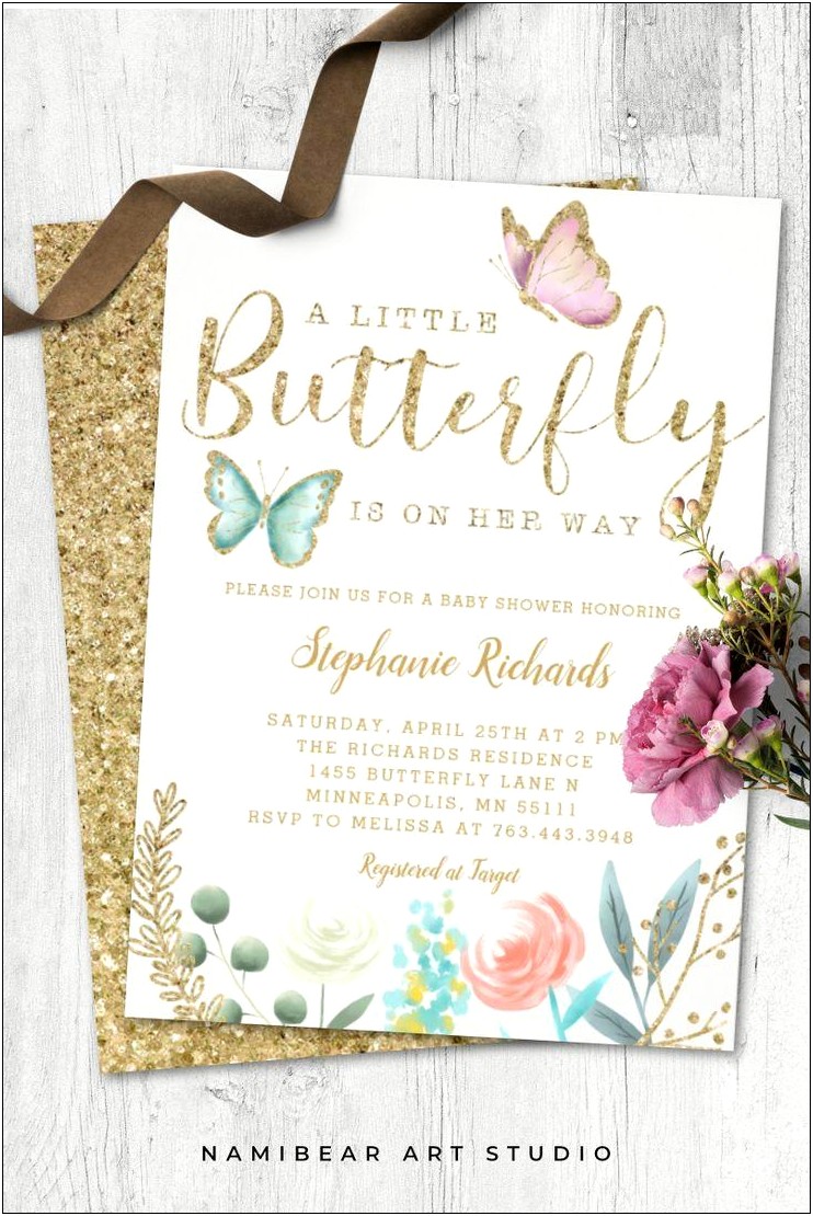 Free Printable Butterfly Baby Shower Invitations Templates