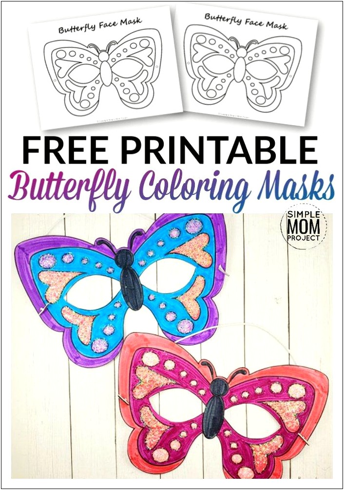 Free Printable Butterflys With Cute Faces Template