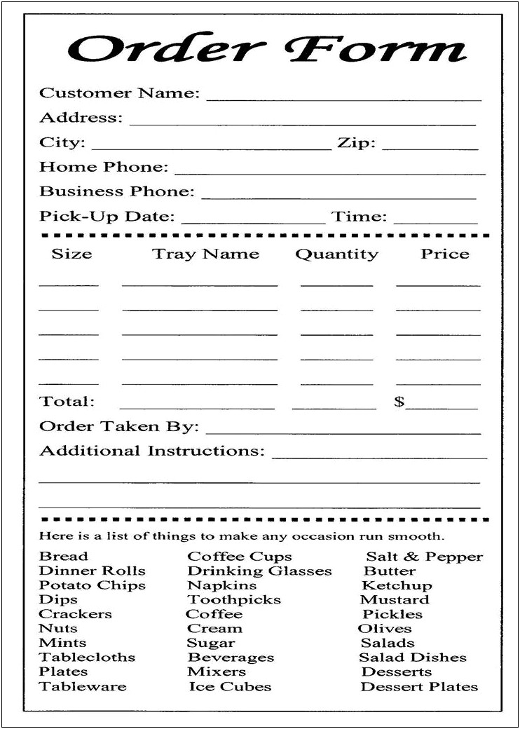 Free Printable Cake Order Form Template Templates : Resume Designs #