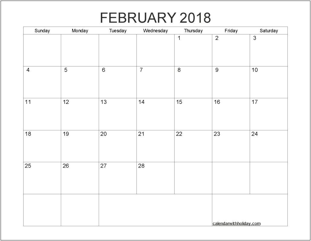 Free Printable Calendar 2018 Word Template