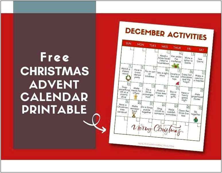 Free Printable Christian Advent Calendar Template
