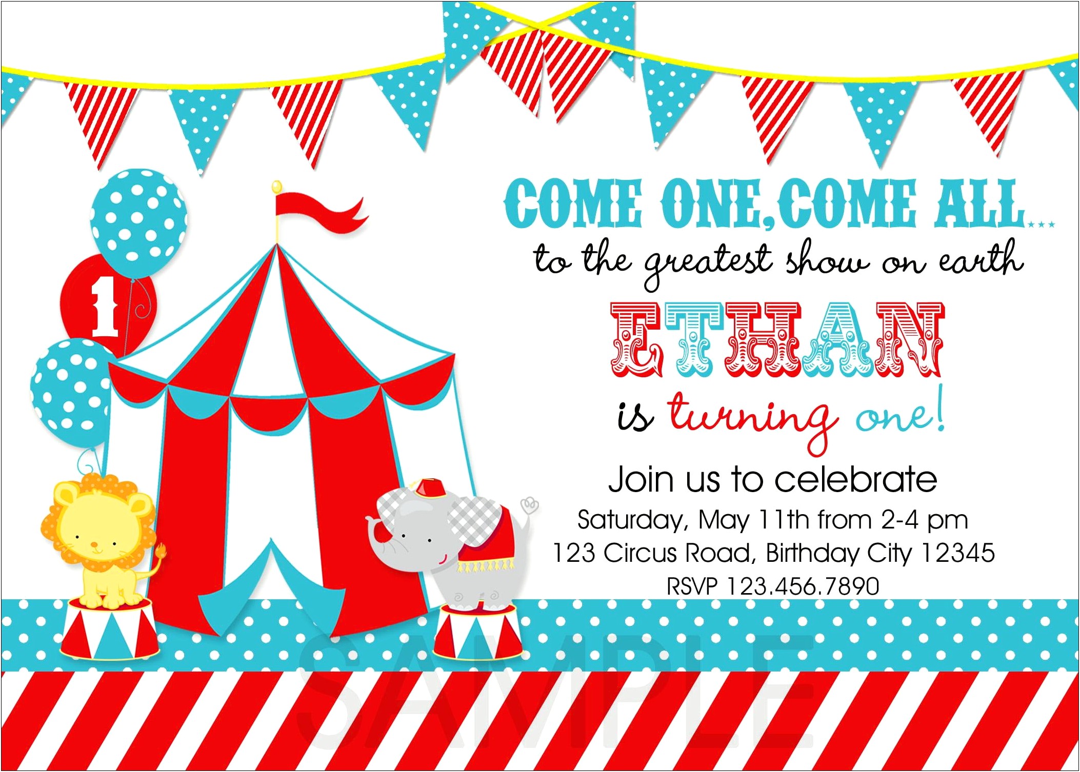 Free Printable Circus Themed Invitation Templates