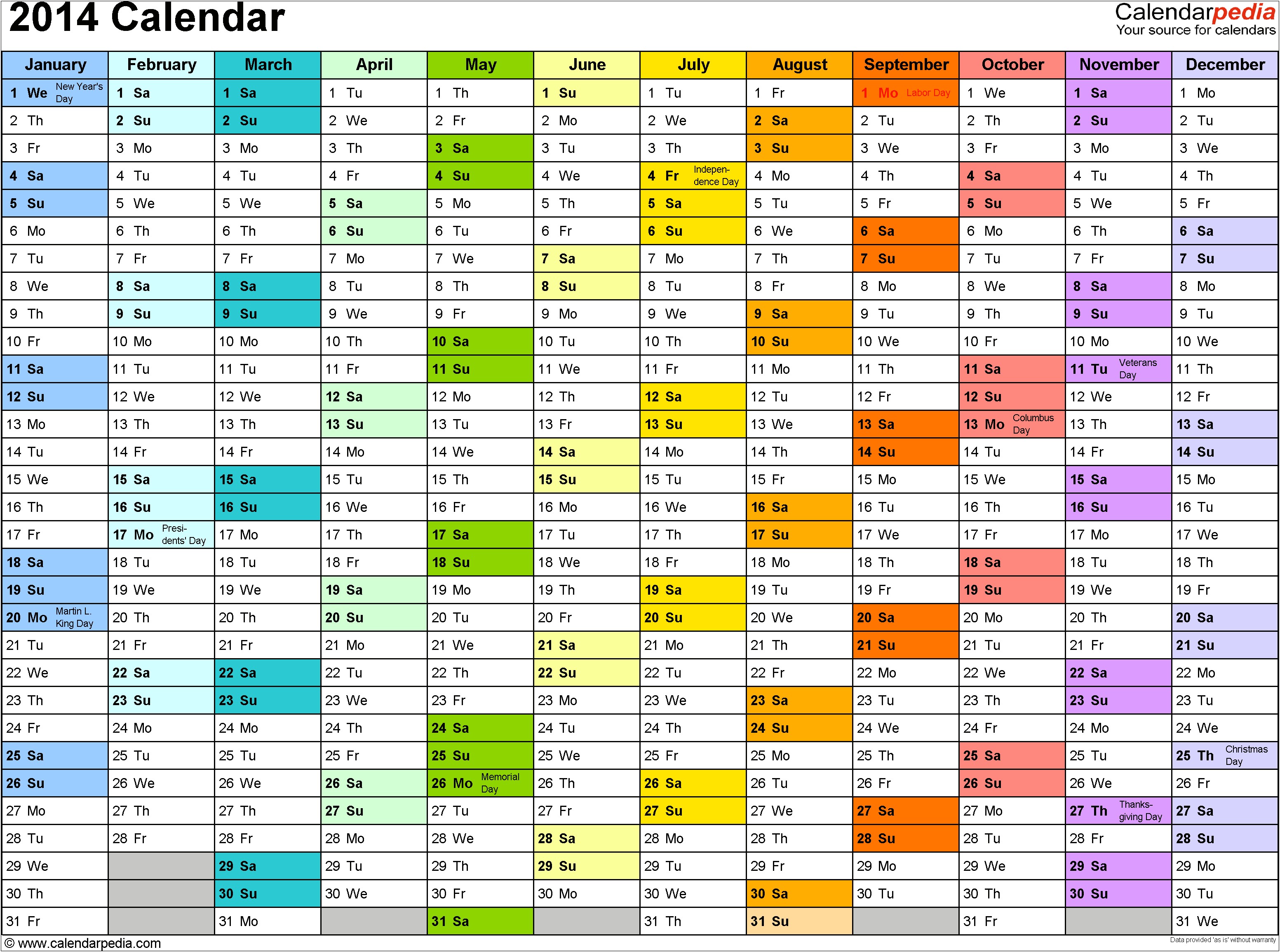 Free Printable Daily Calendar Template 2015