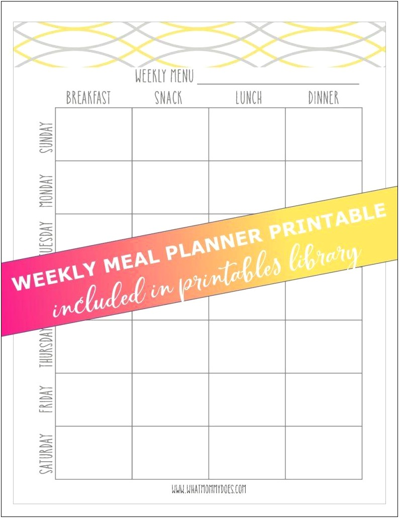 Free Printable Daily Meal Plan Template