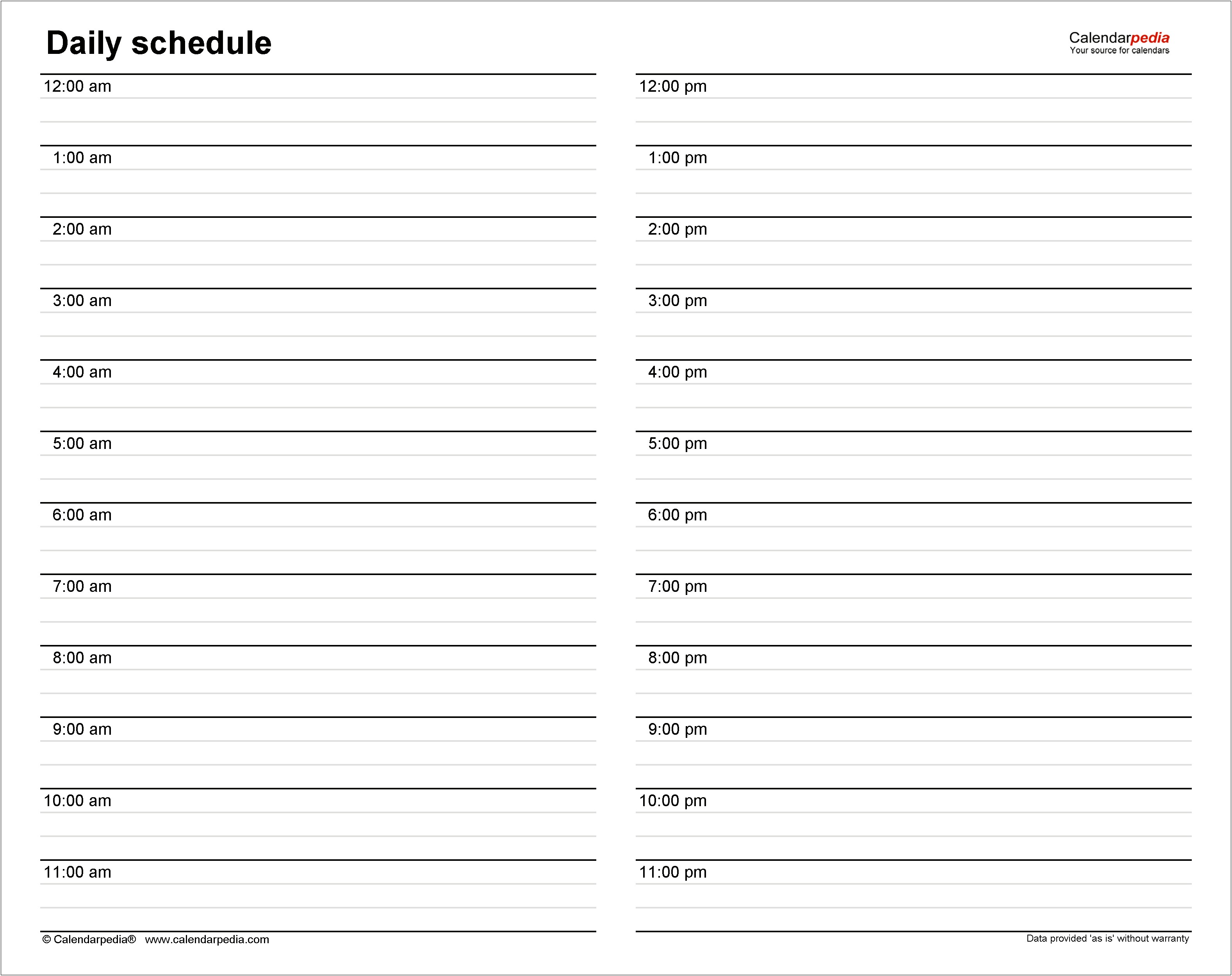 Free Printable Daily Time Log Template