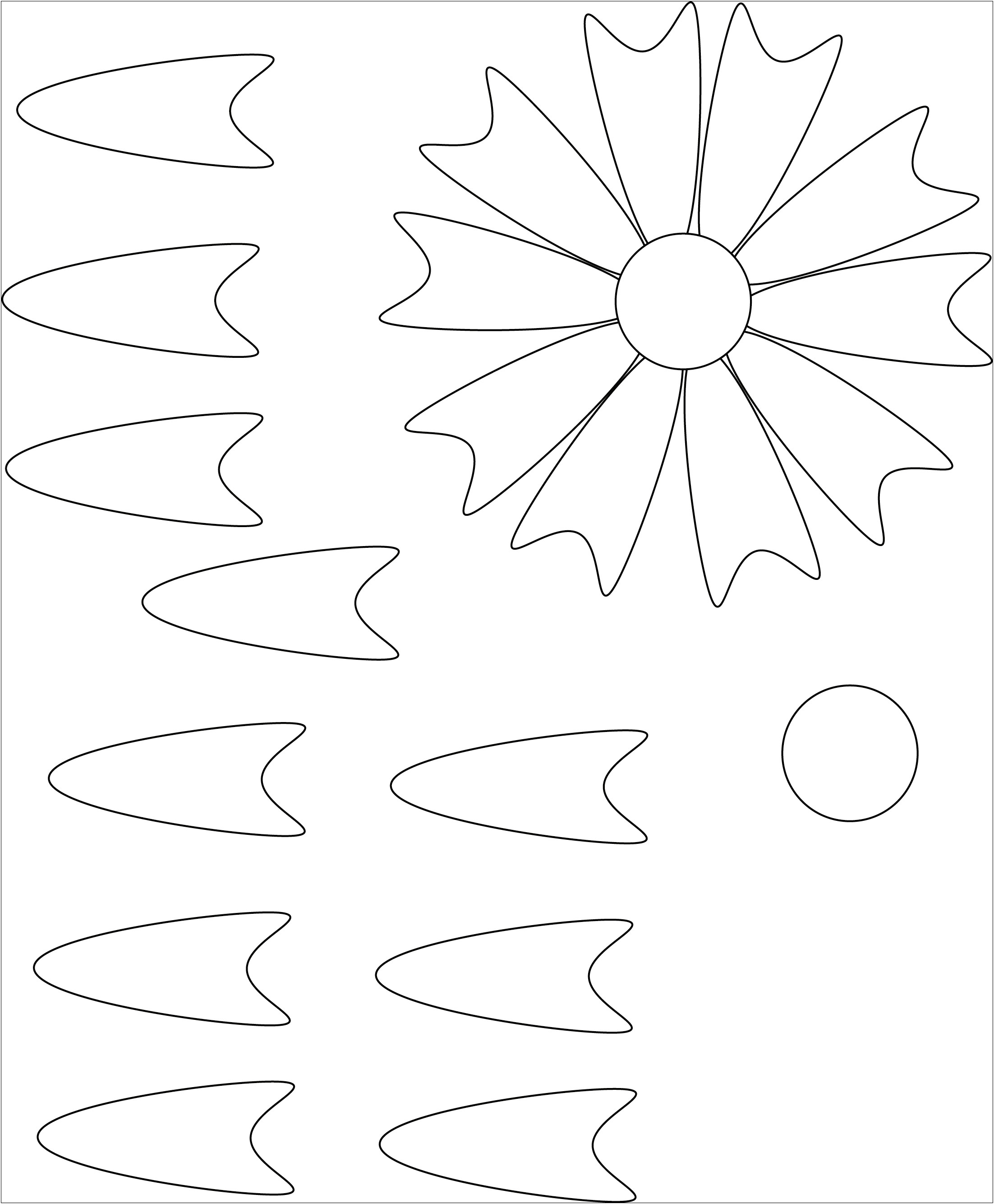 Free Printable Daisy With Leaves Template