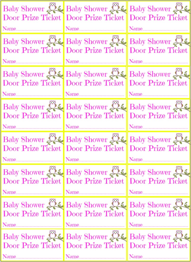 Free Printable Door Prize Ticket Template