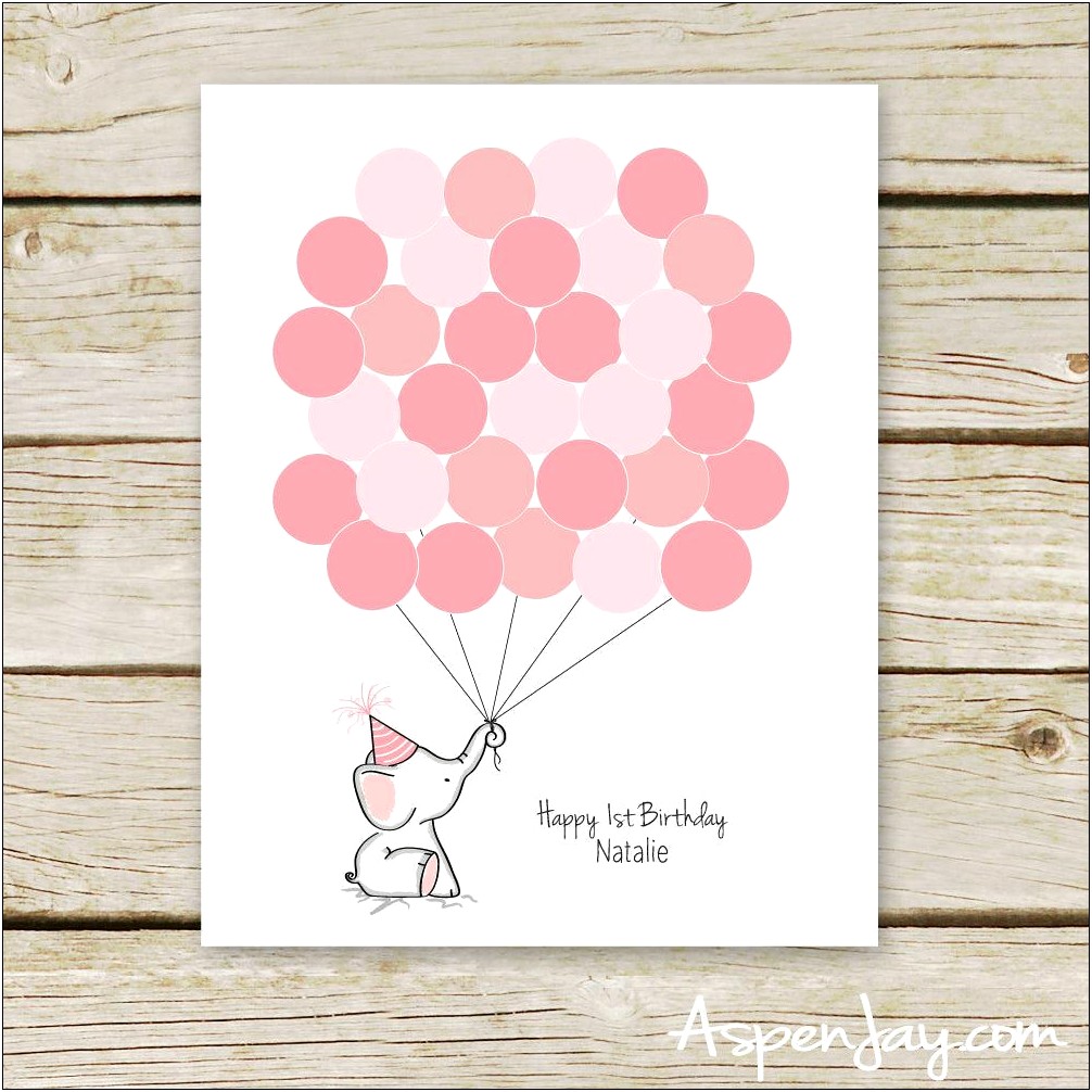 Free Printable Elephant Thumbprint Balloons Template