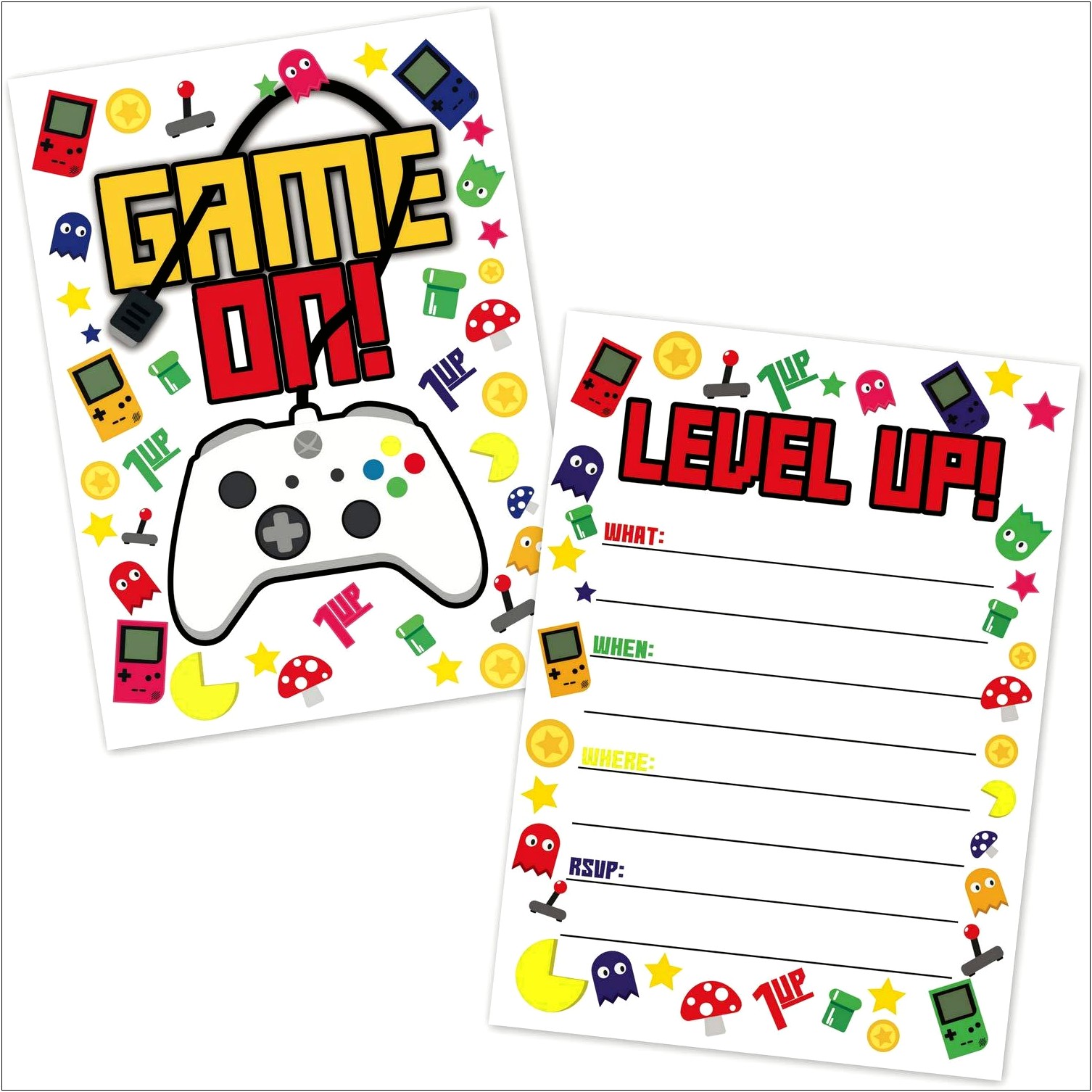 Free Printable Gaming Party Invitation Template