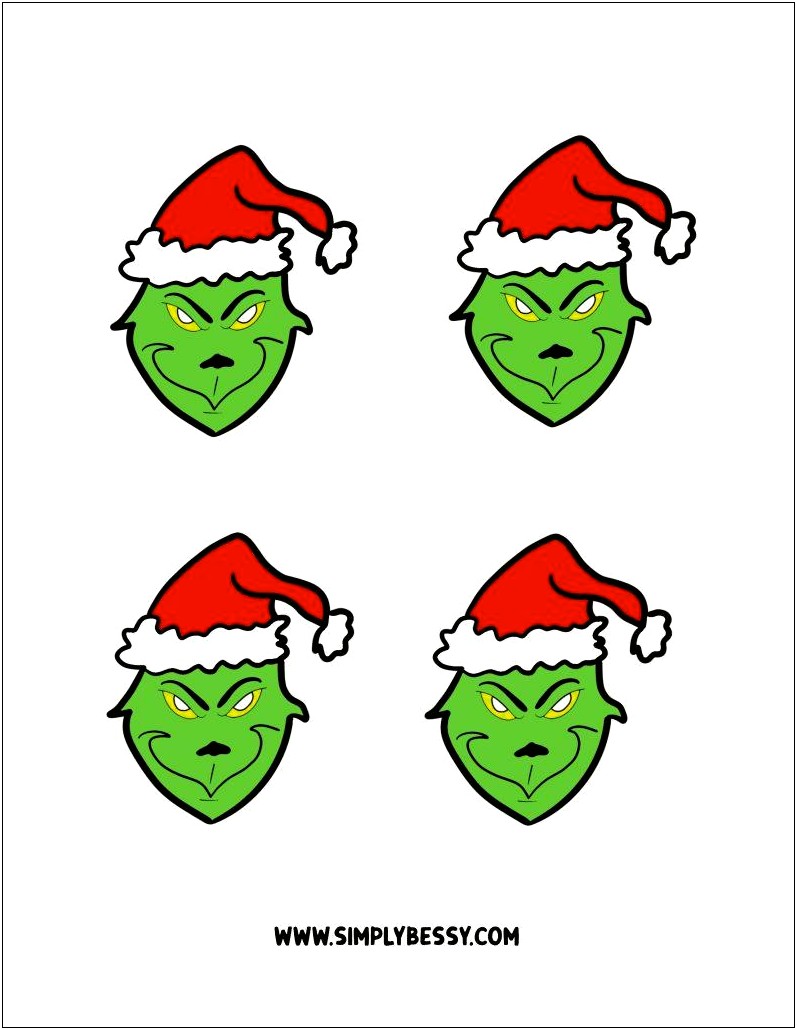Free Printable Grinch Face Template For Craft Preschool