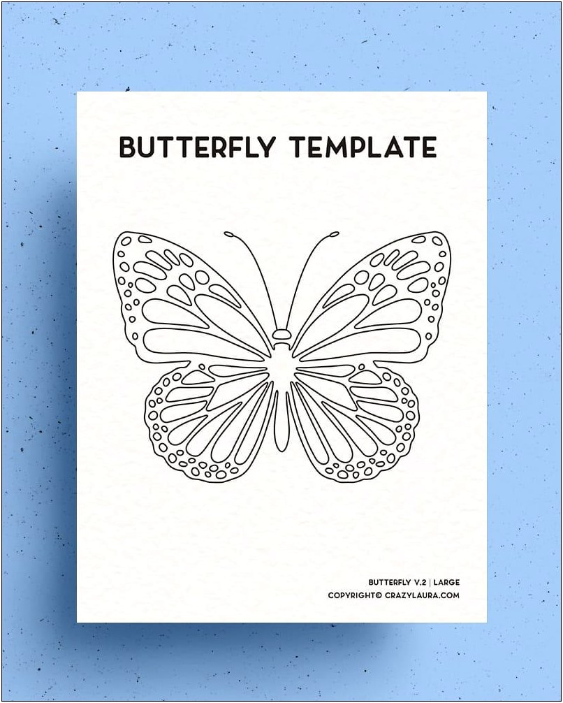 Free Printable Large Butterflywith Larger Bottom Wings Template