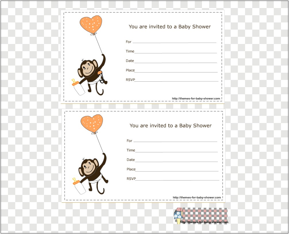 Free Printable Monkey Baby Shower Invitations Templates