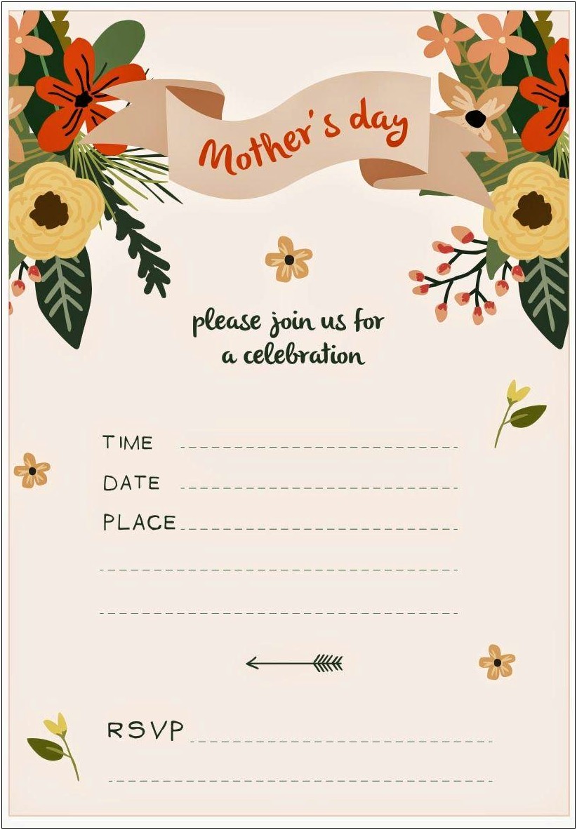 Free Printable Mothers Day Invitation Templates