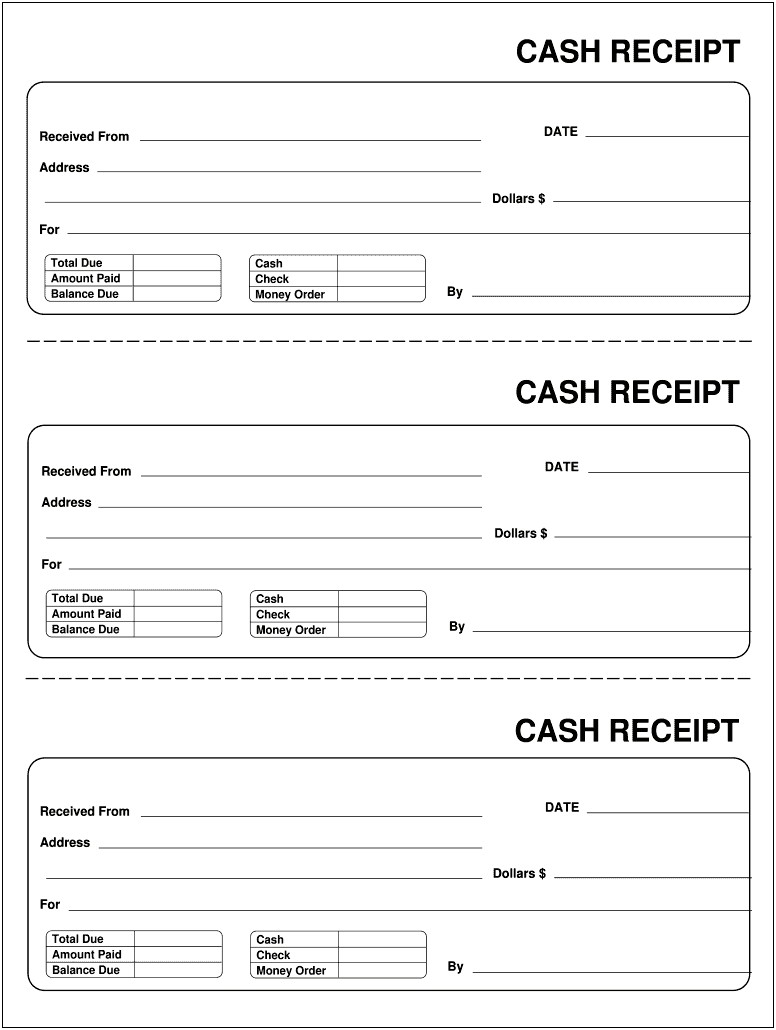 Free Printable Receipt Templates Cash Or Credit Card