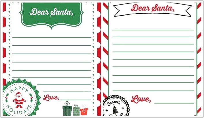 Free Printable Santa Letter Template Pdf Templates : Resume Designs #