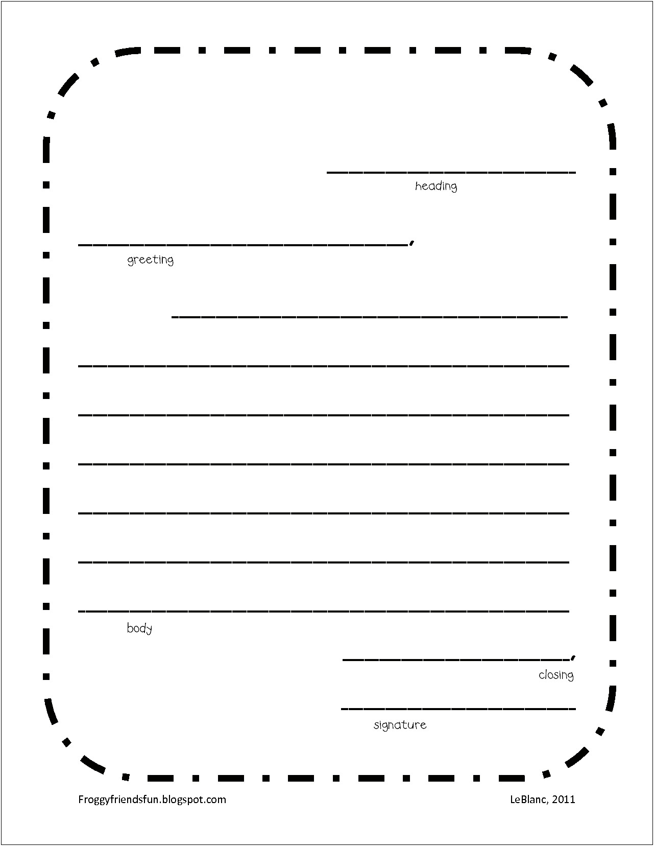 Free Printable Template For A Friendly Letter