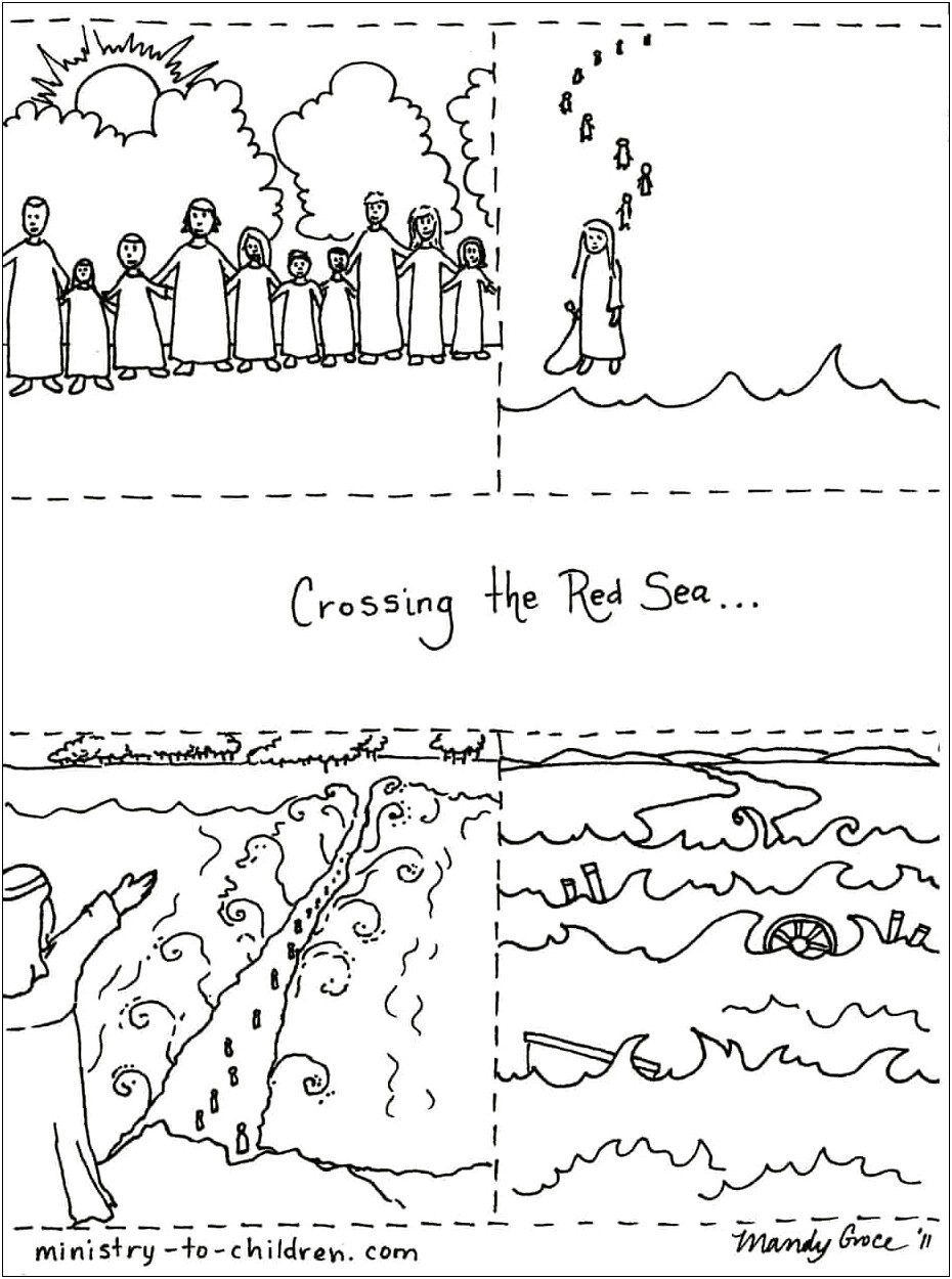 Free Printable Template Moses Cross The Red Sea