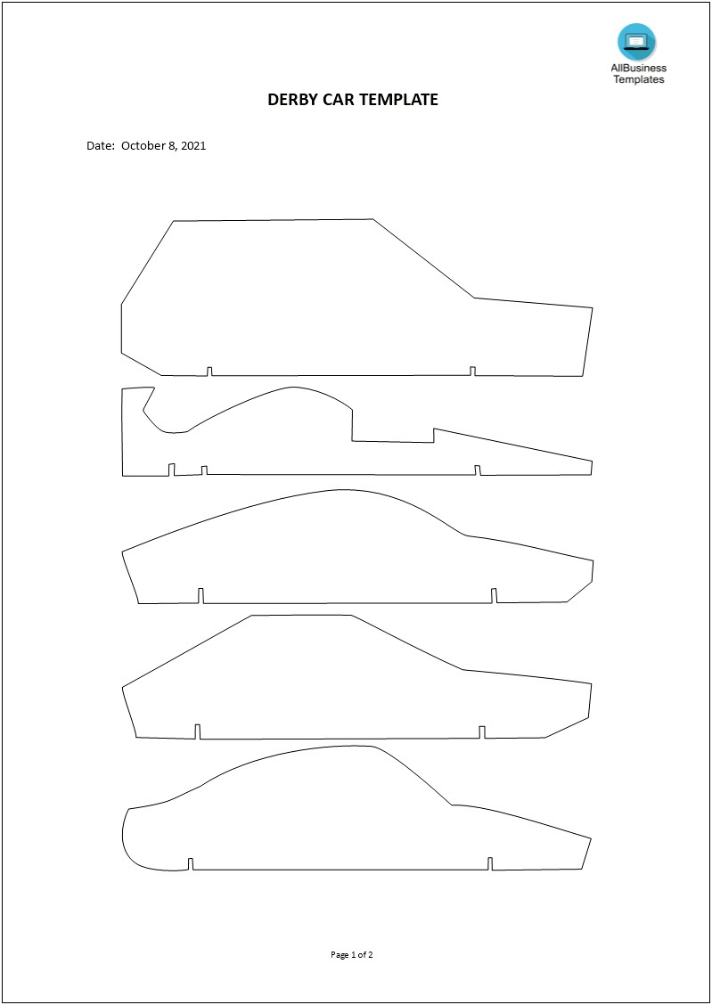 Free Printable Templates For Pinewood Derby Cars