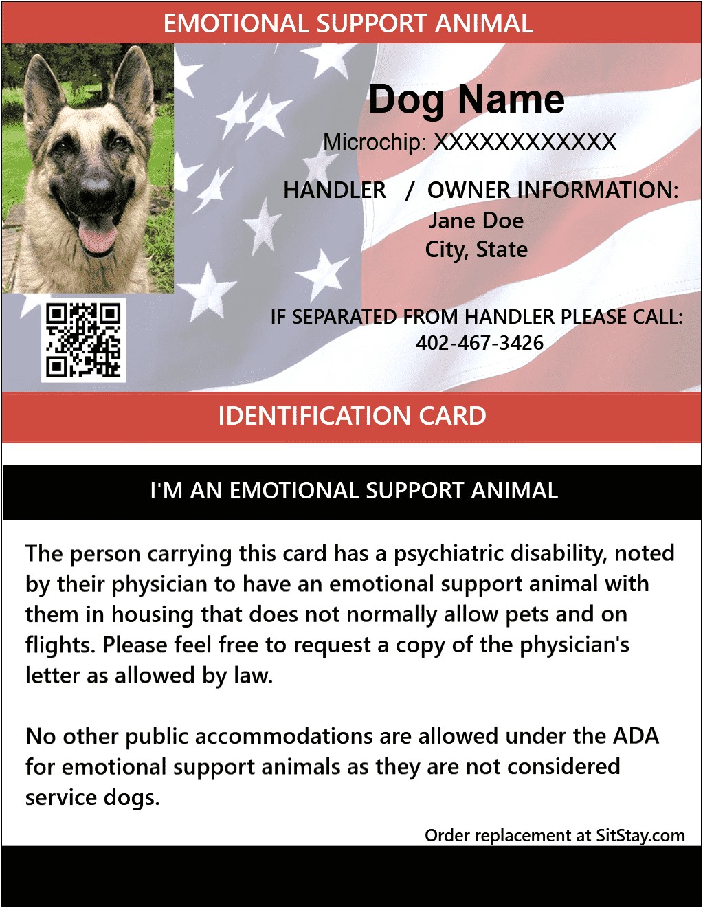 Free Printable Templete Seizure Dog Id Card Template