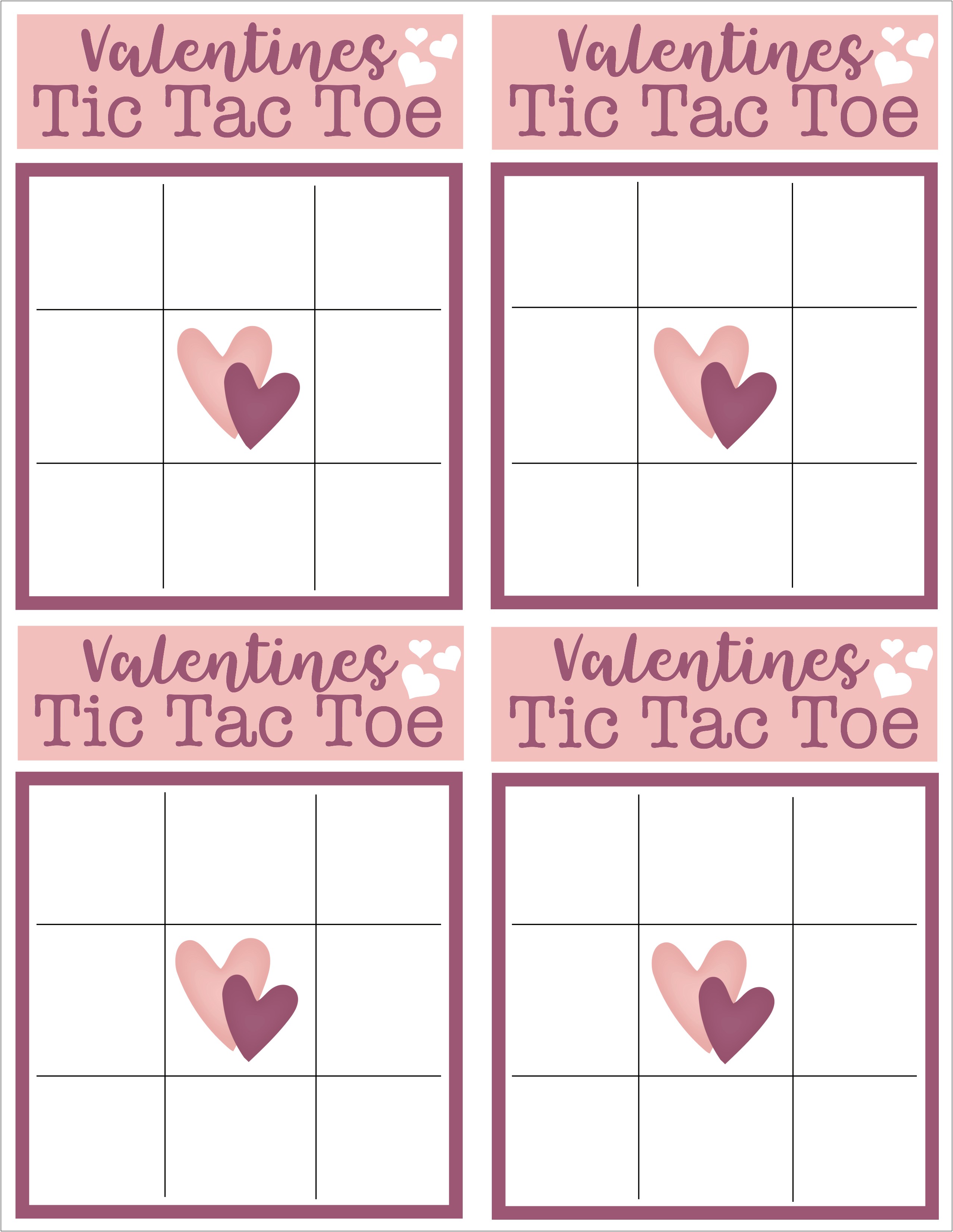 Free Printable Tic Tac Toe Template