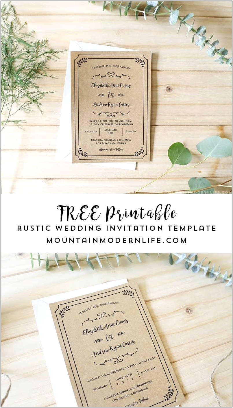Free Printable Wedding Invitations With Pictures