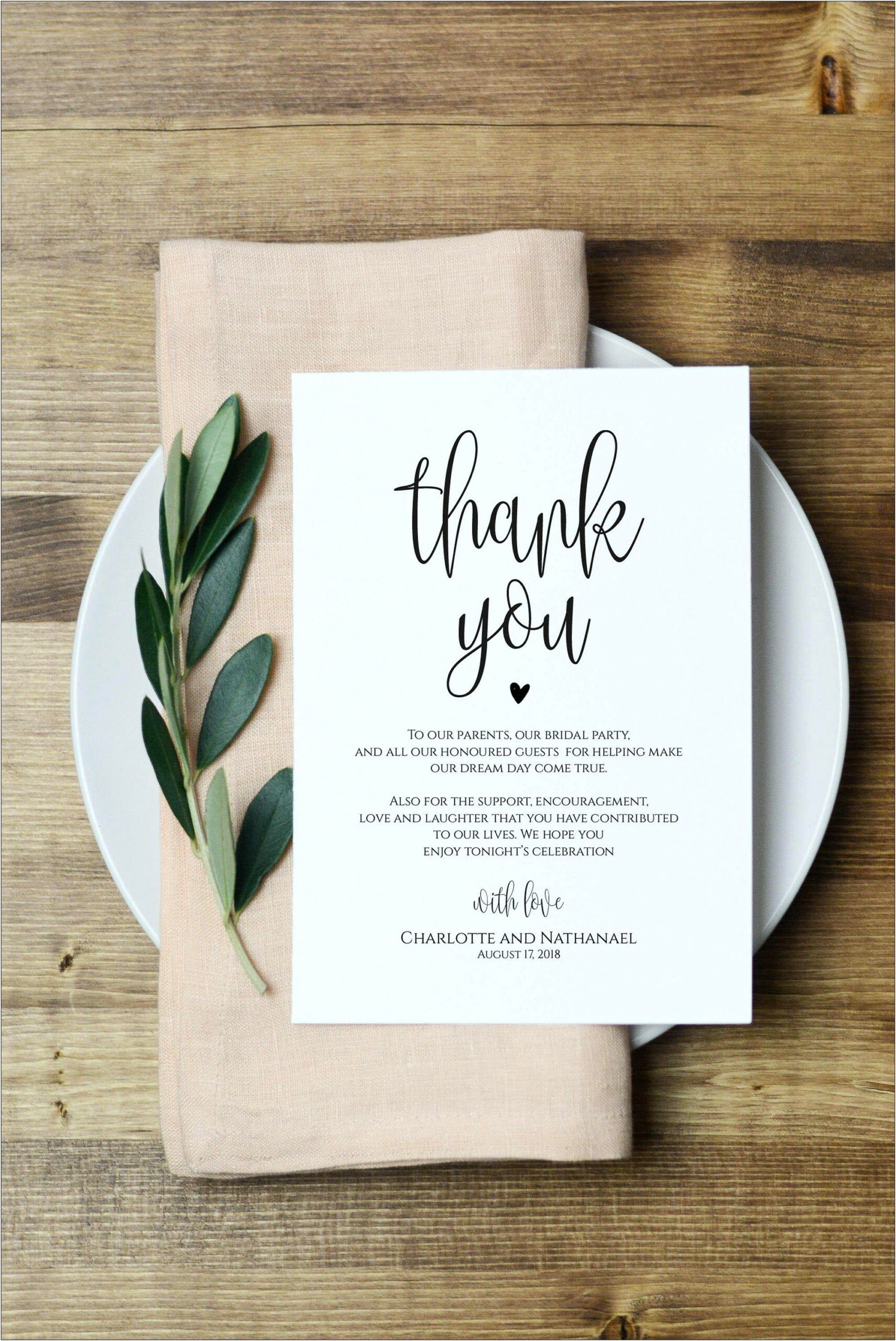 Free Printable Wedding Thank You Cards Templates