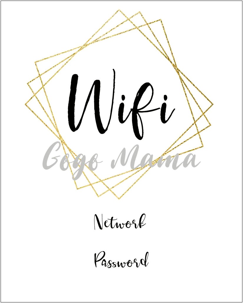 Free Printable Wifi Password Template 4x6