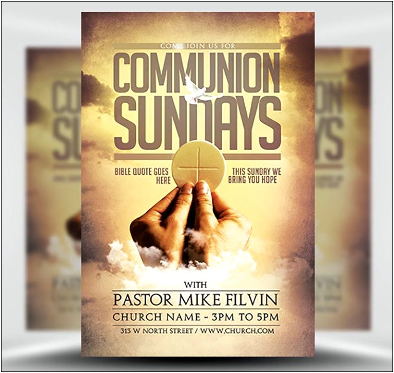 Free Psd Pastor Church Dove Flyer Template