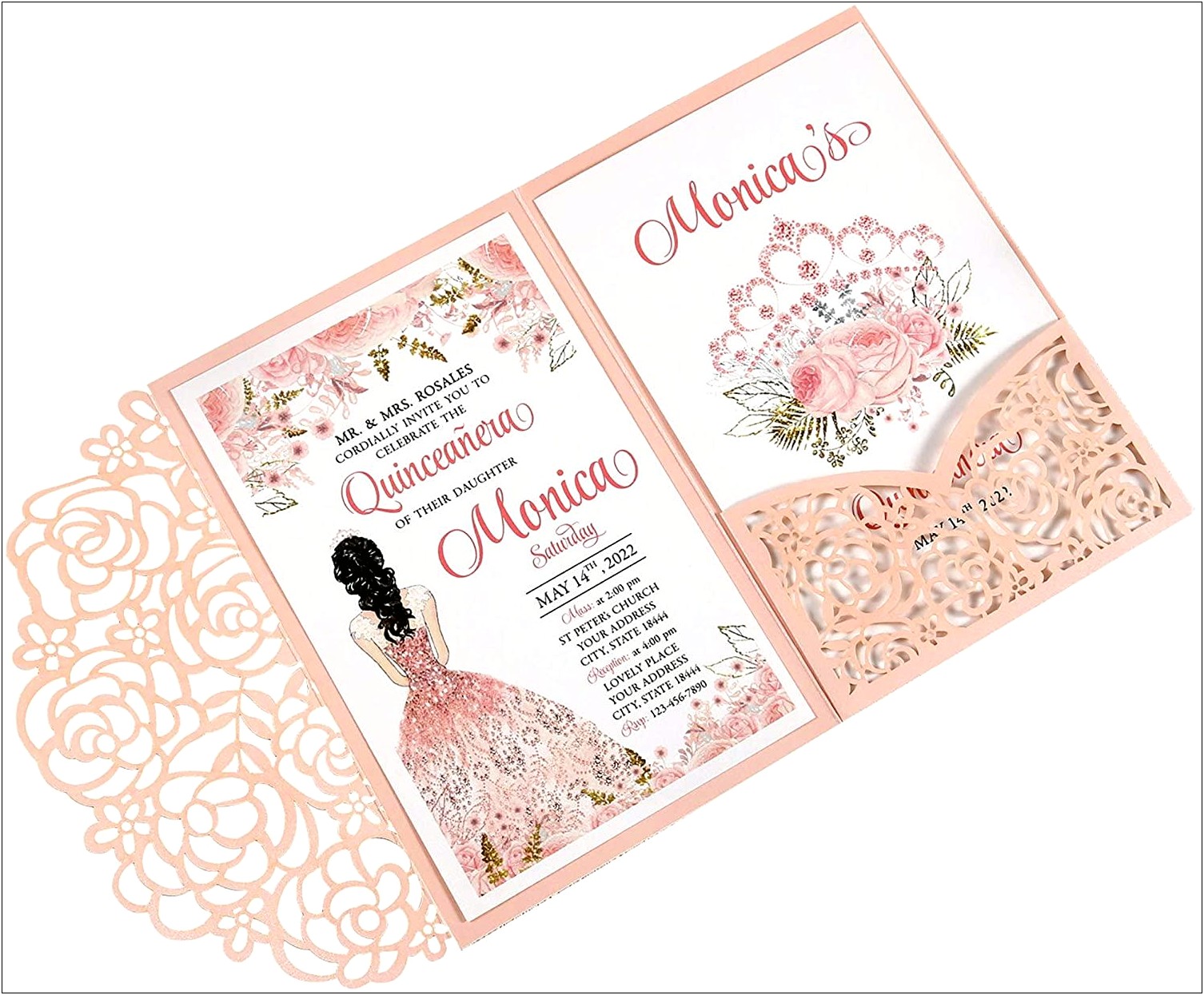 Free Quinceanera Blank Template With A Burgundy Border