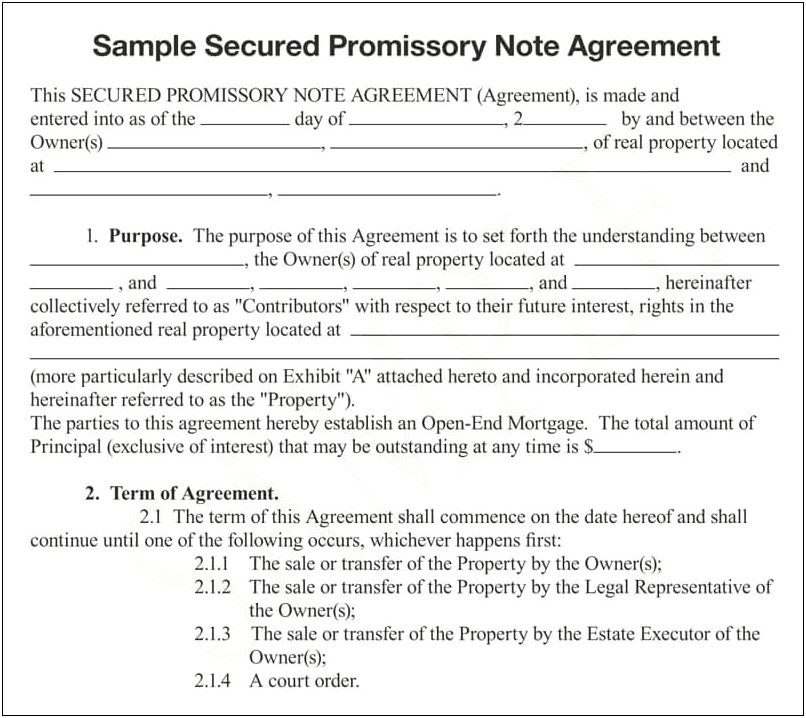 Free Real Estate Promissory Note Template