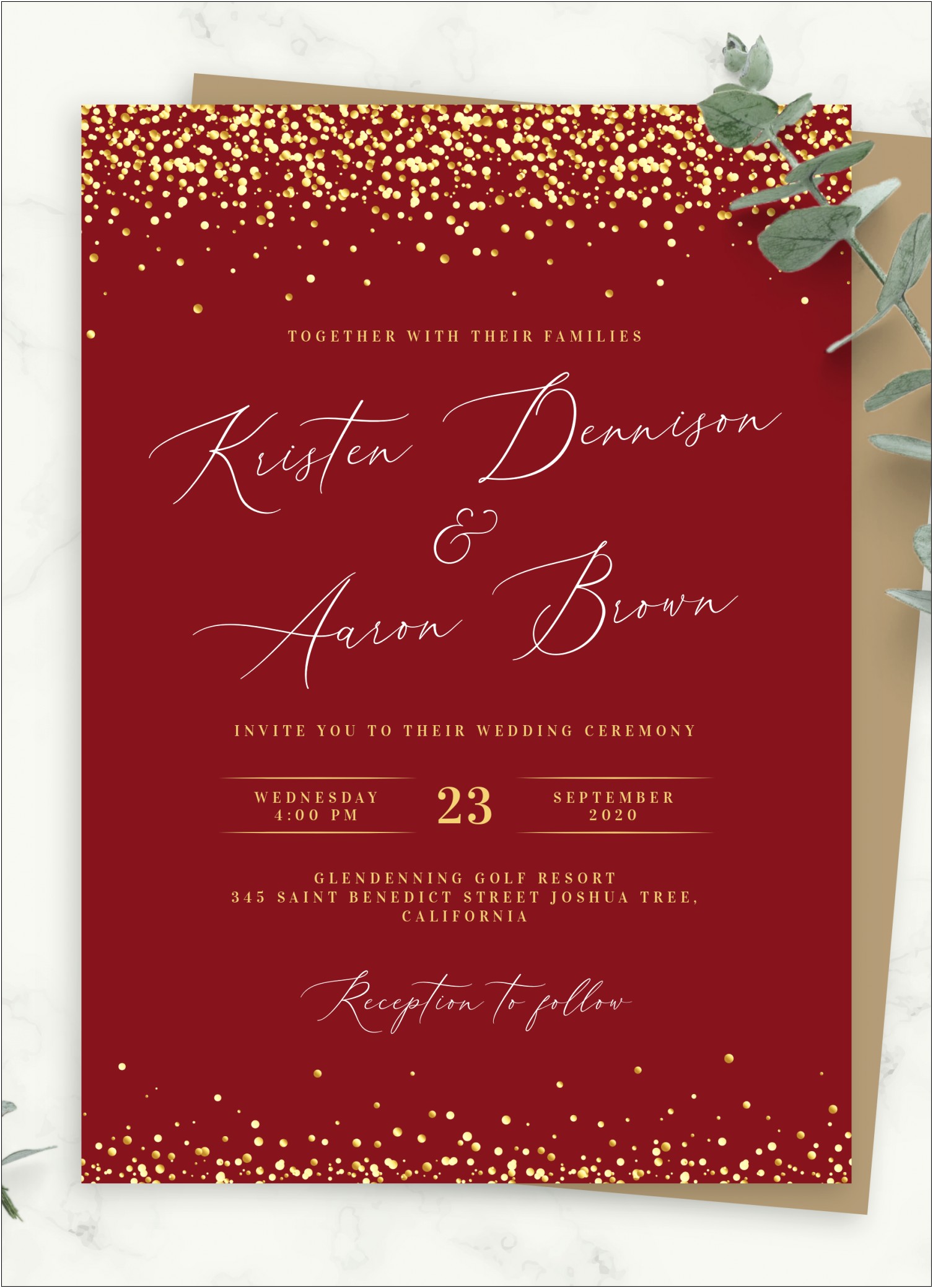 Free Red And White Wedding Invitation Templates