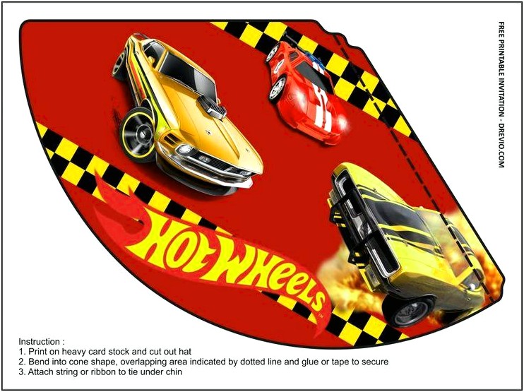 Free Red Hot Wheels Birthday Invitation Templates