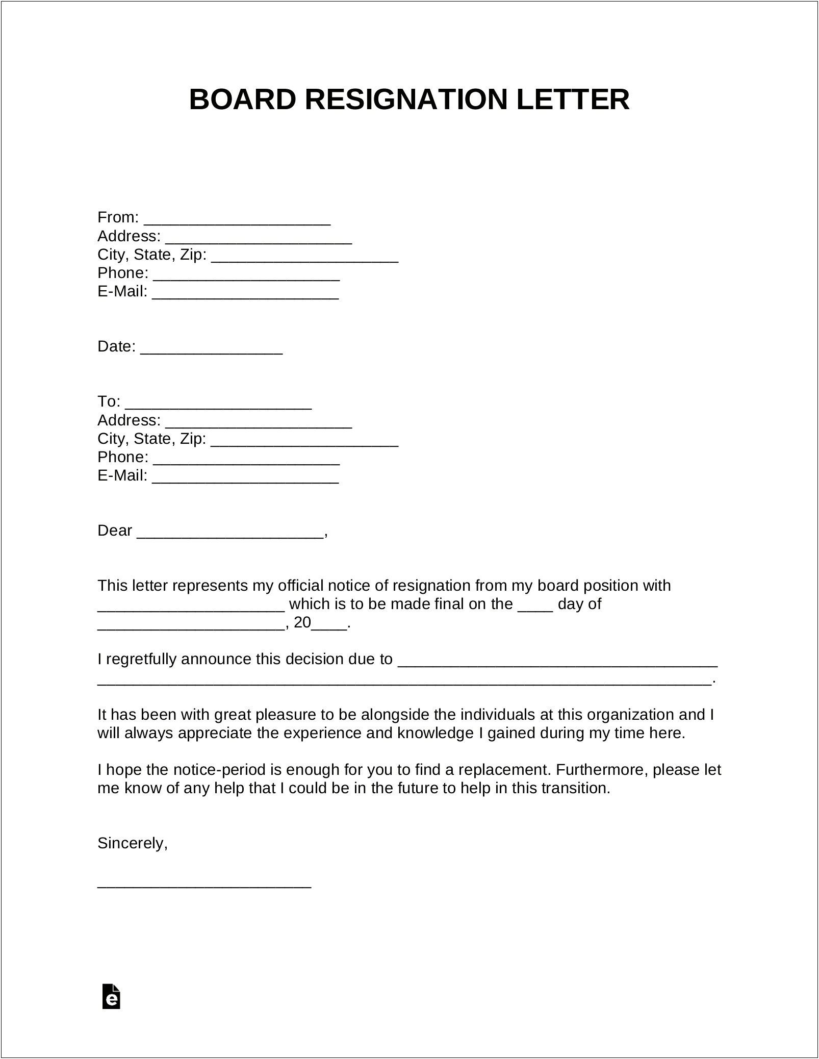 Free Sample Template Letter Of Withdrawal From Partnership
