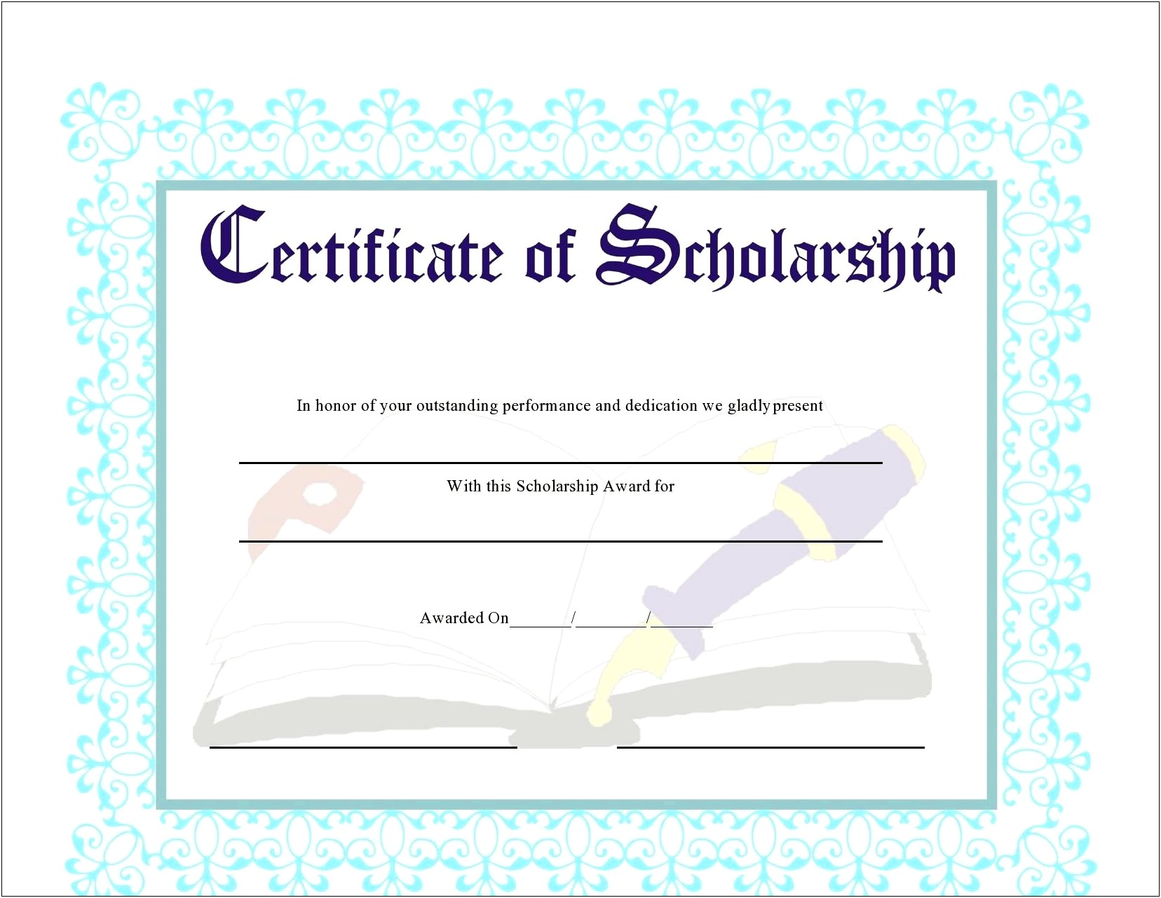 Free Scholarship Certificate Template For Open Office