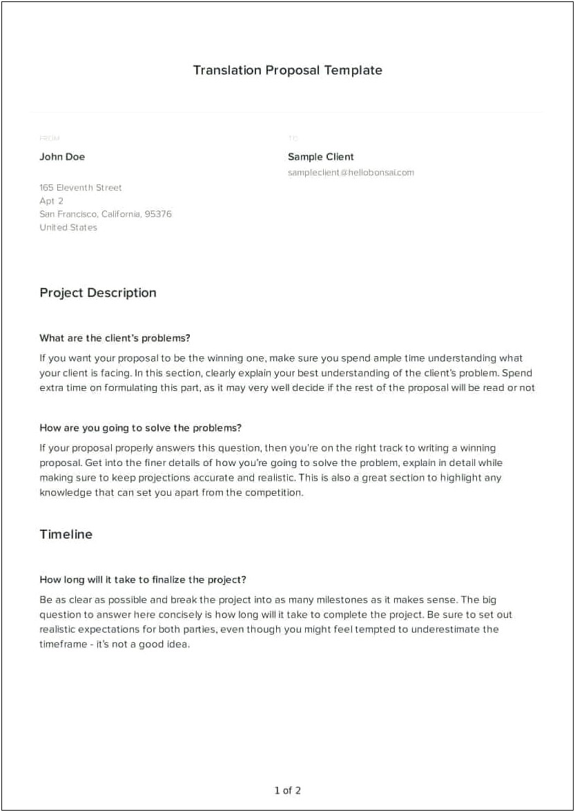 Free Simple Web Design And Marketing Proposal Template