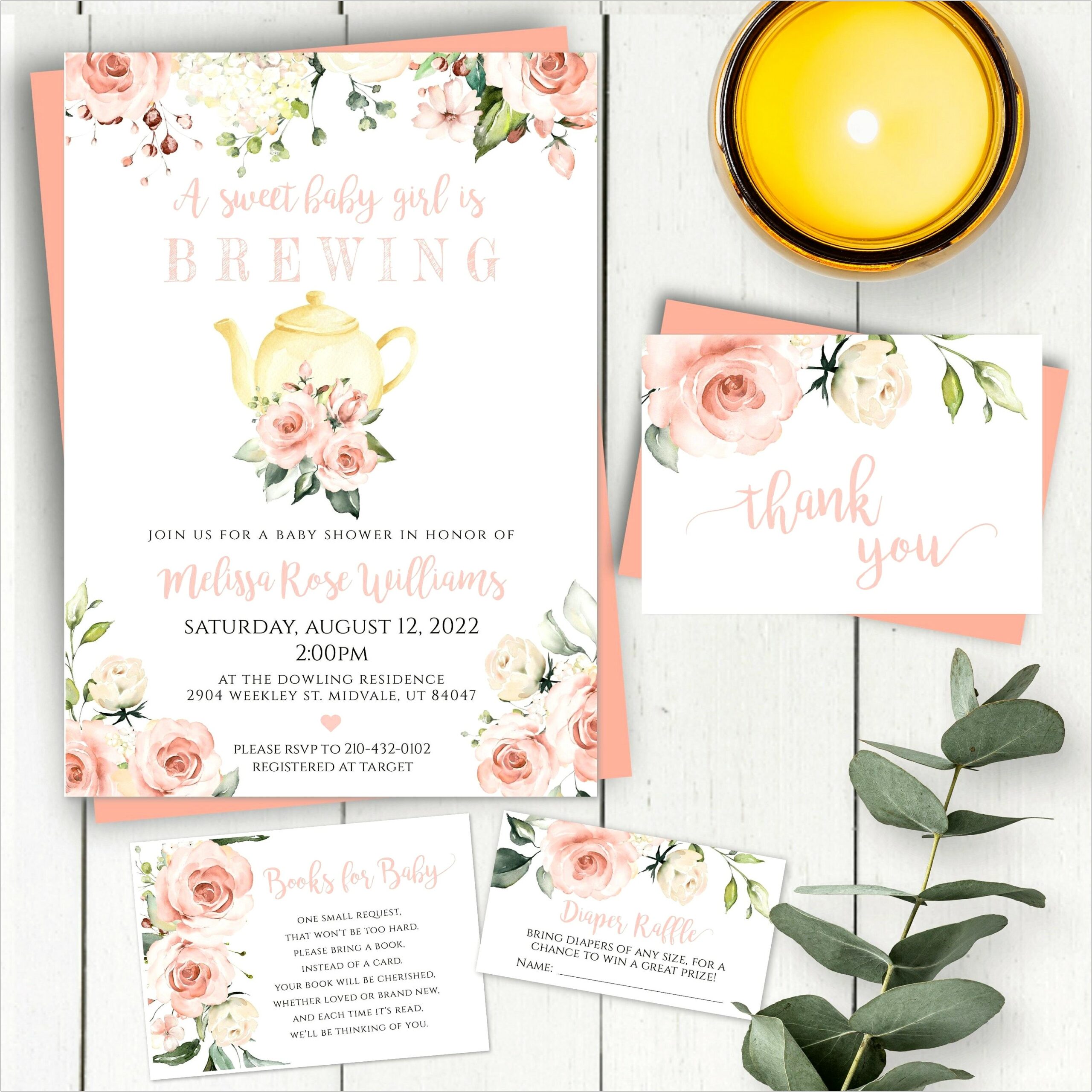 Free Tea Party Baby Shower Invitation Templates