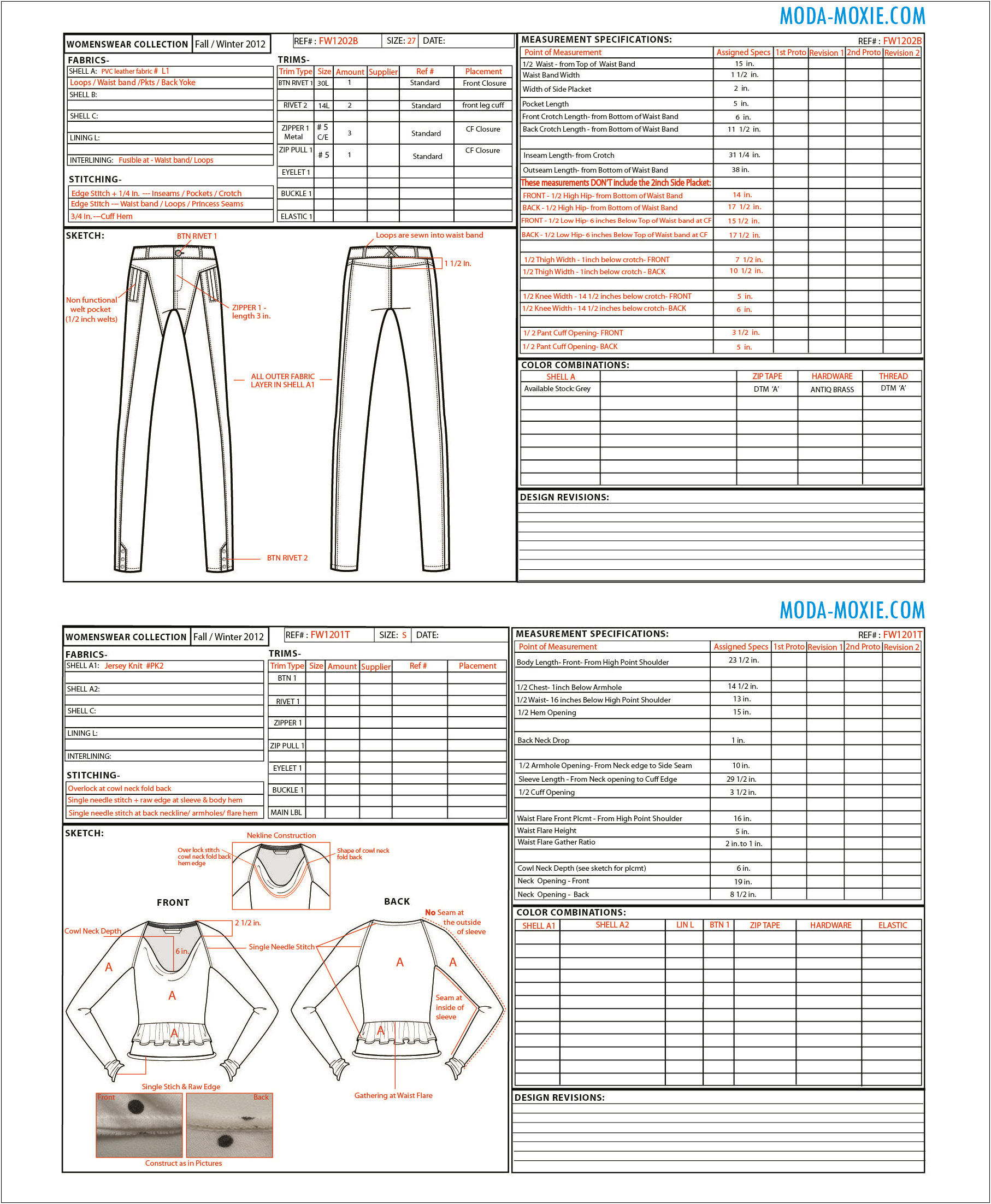 Free Tech Pack Template For Fashion Designer - Templates : Resume ...