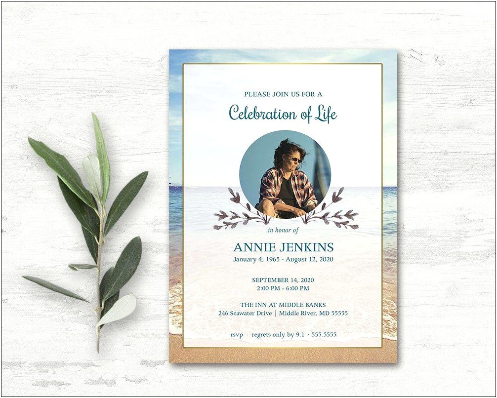 Free Template For A Celebration Of Life Invitation